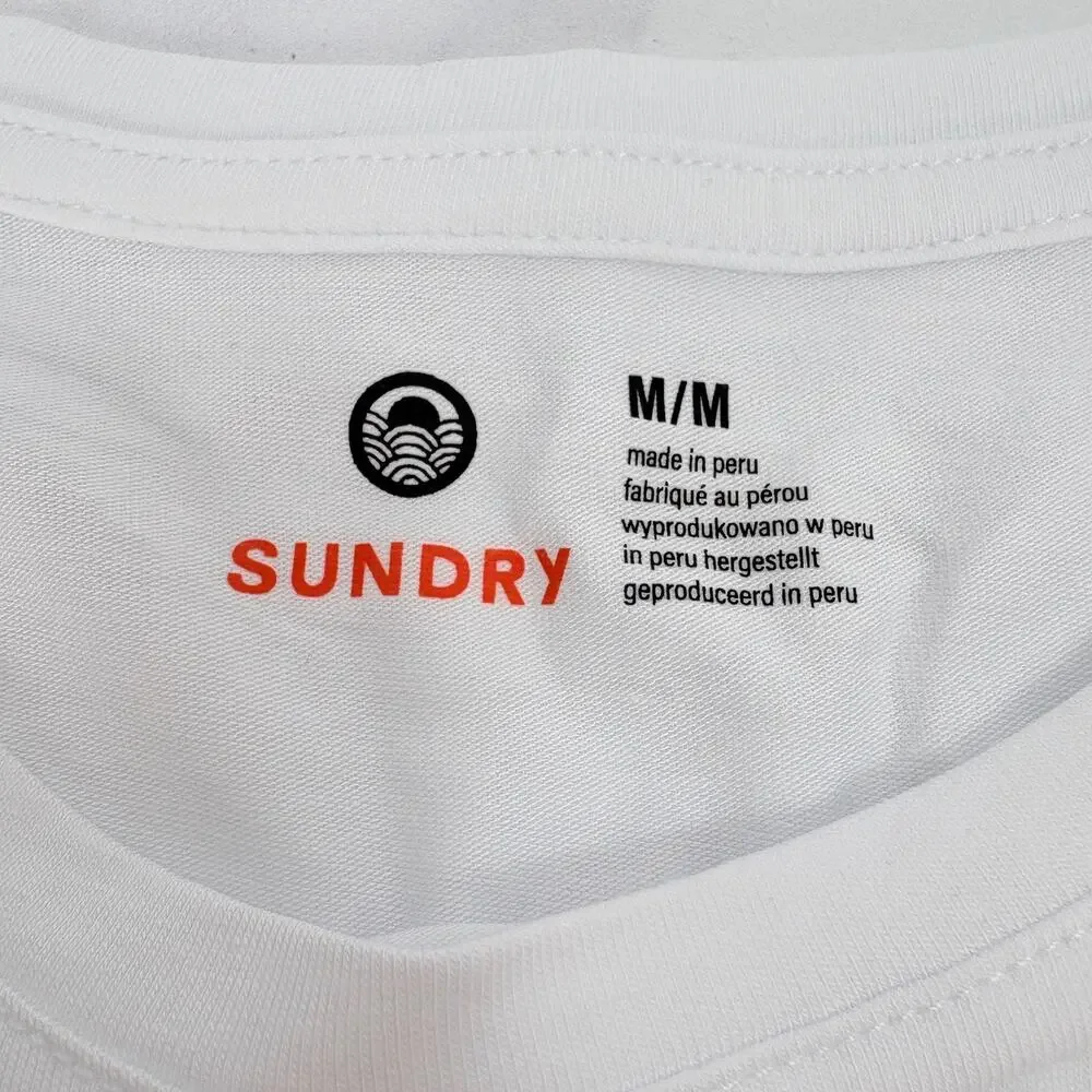 Sundry NWT Classic Elevated Essential Minimalist White Tee in Pima Cotton Size M - Picture 14 of 14